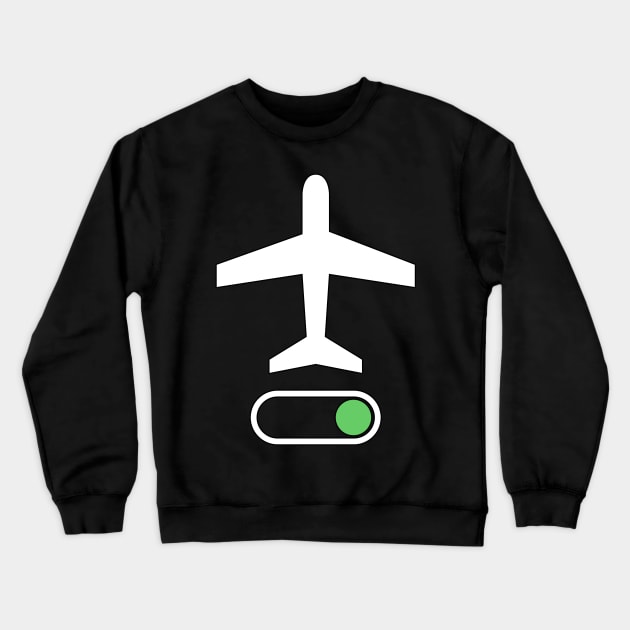 Airplane Mode On Vacation Summer Aviator Travel Crewneck Sweatshirt by threefngrs